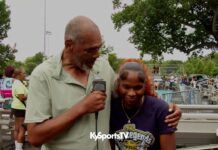 Angel Thomas Chops It Up With George Williams at Louisville Dirt Bowl Championship Day 2026